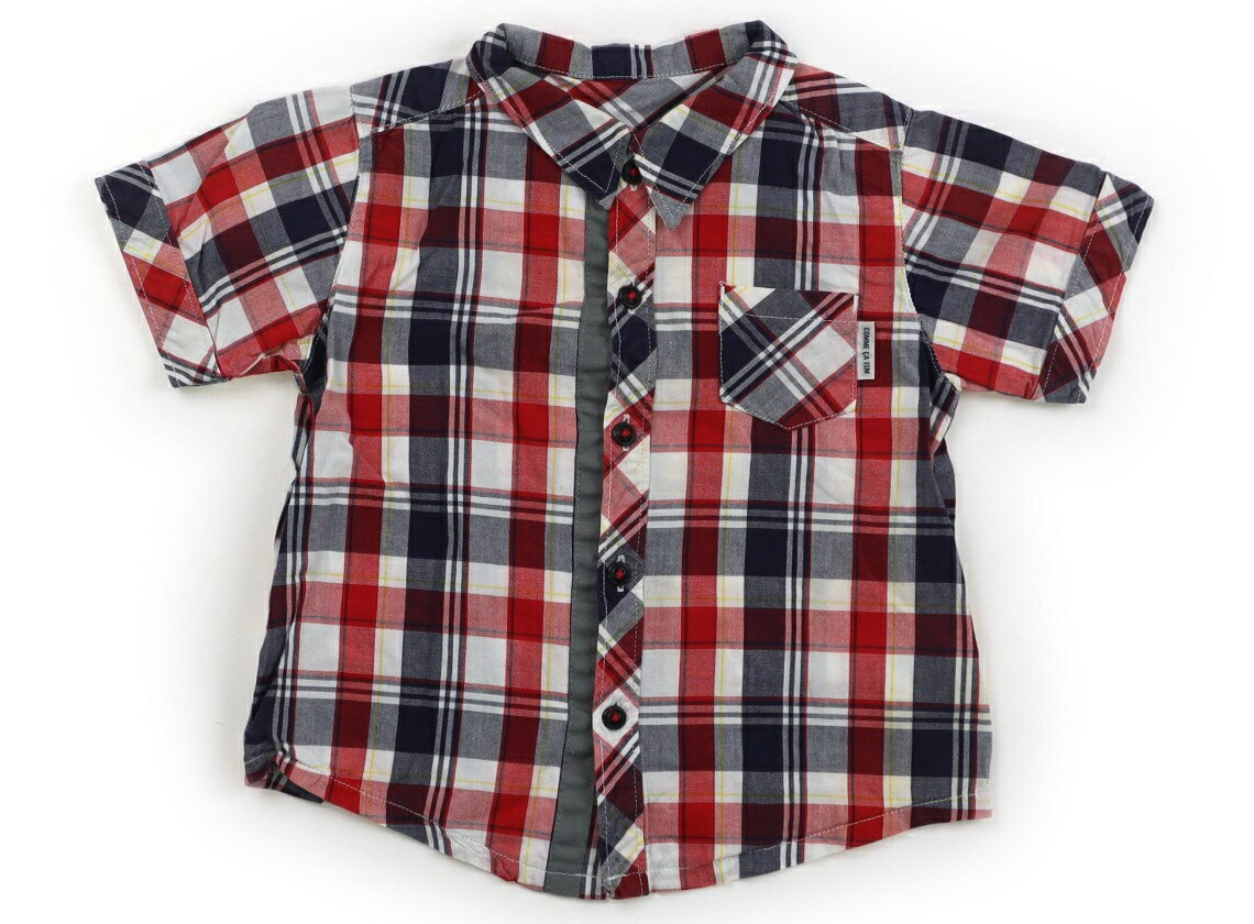 コムサイズム COMME CA ISM シャツ・ブラウス 90 男の子 生成り・ネイビー・レッドチェック 子供服 ベビー服 キッズ アウトレット ユーズド 【中古】キッズ・ベビー・マタニティ