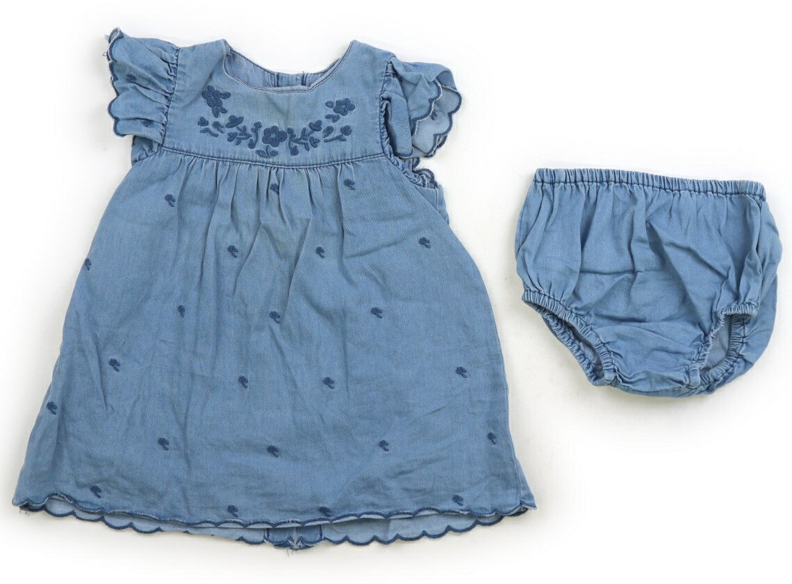 ザラ ZARA ワンピース 80 女の子 サックスダンガリー・刺繍 子供服 ベビー服 キッズ アウトレット ユーズド 【中古】キッズ・ベビー・マタニティ
