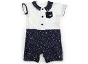 べべ BeBe カバーオール 80 男の子 白・ネイビー・宇宙 子供服 ベビー服 キッズ アウトレット ユーズド 【中古】キッズ・ベビー・マタニティ