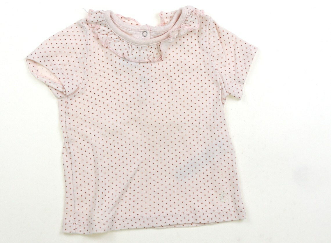 プチバトー PETIT BATEAU Tシャツ・カットソー 70 女の子 ドット柄ピンクブロンズ 子供服 ベビー服 キッズ アウトレット ユーズド 【中古】キッズ・ベビー・マタニティ
