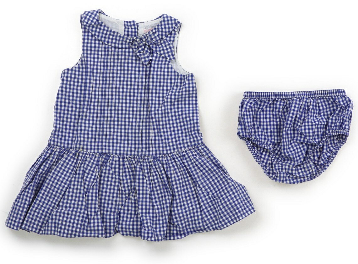 ジャニー＆ジャック Janie & Jack ワンピース 80 女の子 ラピスラズリ　白　ギンガムチェック 子供服 ..