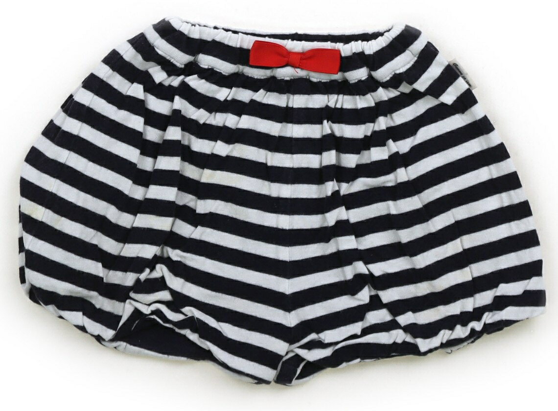コムサイズム COMME CA ISM ショートパンツ 90 女の子 白・紺ボーダー 子供服 ベビー服 キッズ アウトレット ユーズド 【中古】キッズ・ベビー・マタニティ