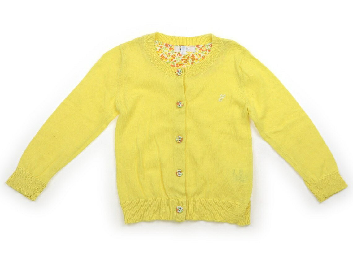 セラフ Seraph カーディガン 90 女の子 黄色、花柄ボタン 子供服 ベビー服 キッズ アウトレット ユーズ..