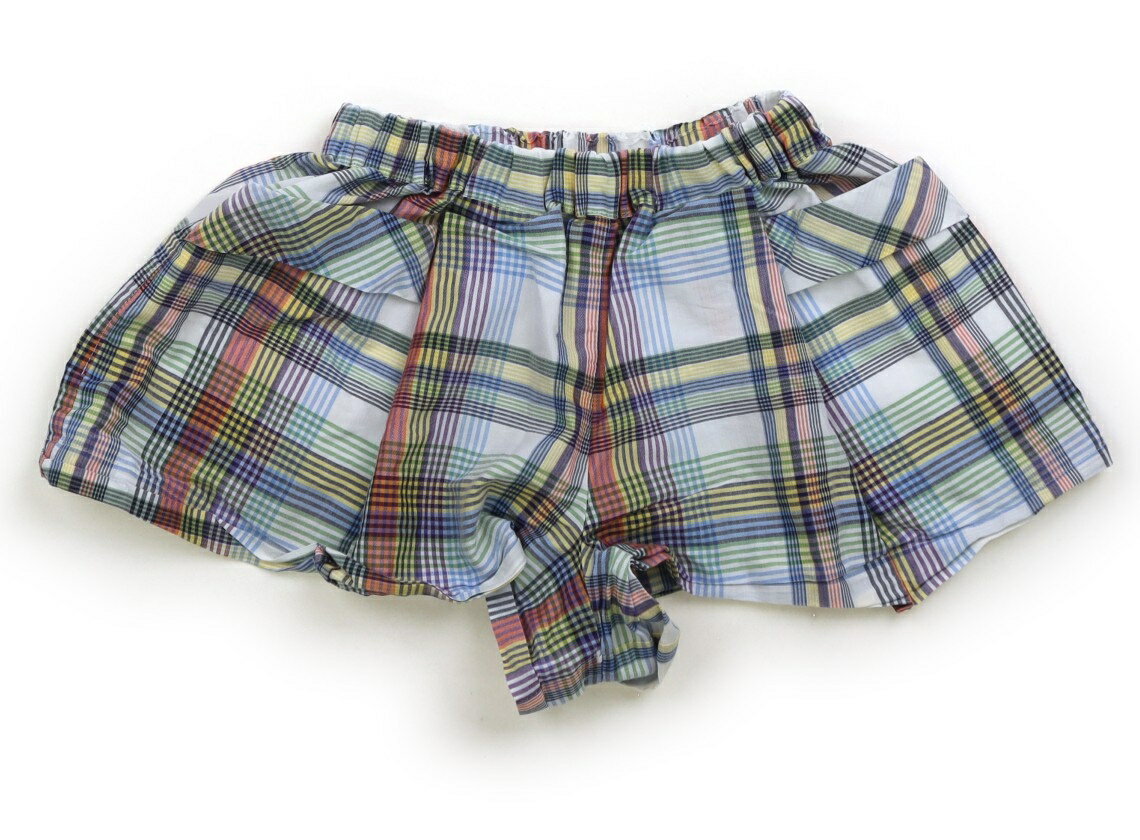 コムサフィユ COMME CA FILLE ショートパンツ 95 女の子 緑青オレンジ白チェック 子供服 ベビー服 キッズ アウトレット ユーズド 【中古】キッズ・ベビー・マタニティ