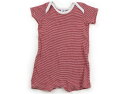プチバトー PETIT BATEAU カバーオール 70 男の子 赤白ボーダー 子供服 ベビー服 キッズ アウトレット ユーズド 【中古】キッズ・ベビー・マタニ...