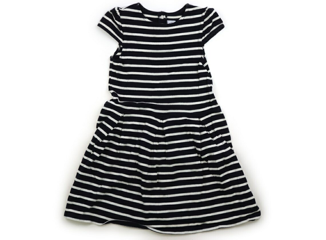 プチバトー PETIT BATEAU ワンピース 140 女の子 ネイビー　オフホワイト　ボーダー 子供服 ベビー服 キッズ アウトレット ユーズド 【中古】キッズ・ベビー・マタニティ