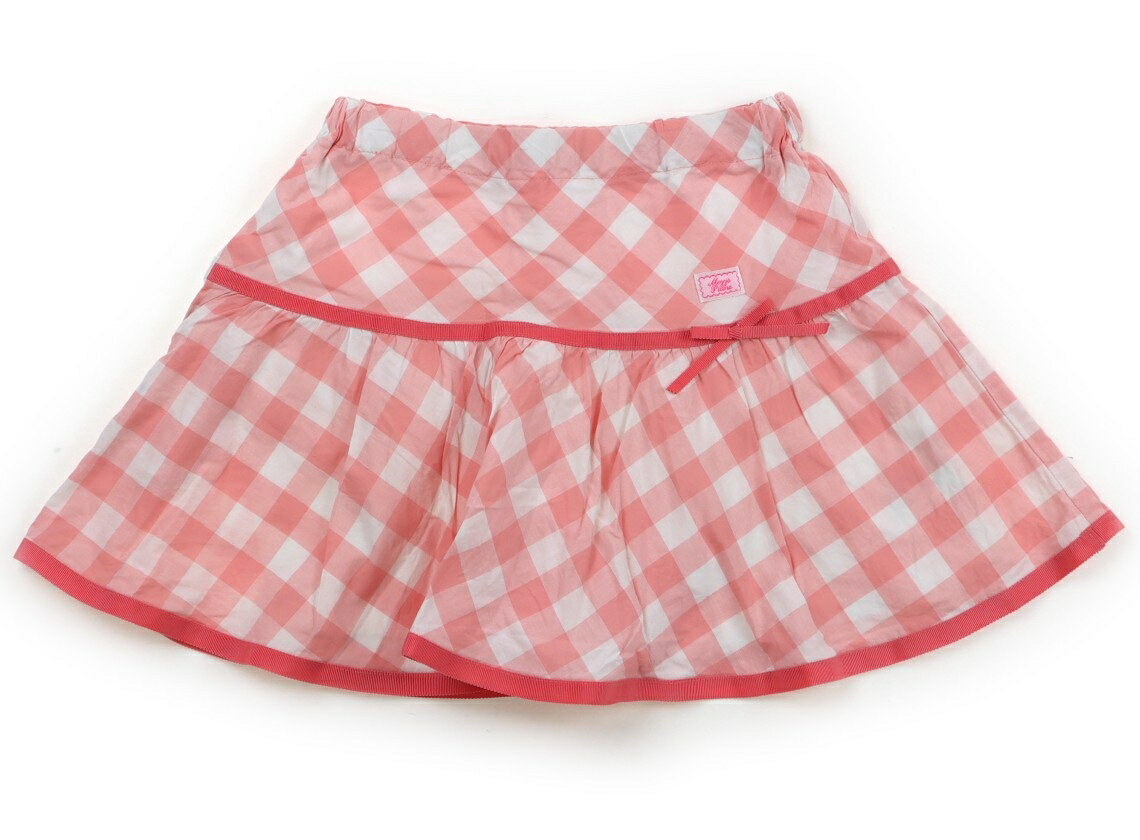 メゾピアノ mezzo piano スカート 120 女の子 ピンクチェック、リボン 子供服 ベビー服 キッズ アウトレット ユーズド 【中古】キッズ・ベビー・マタニティ