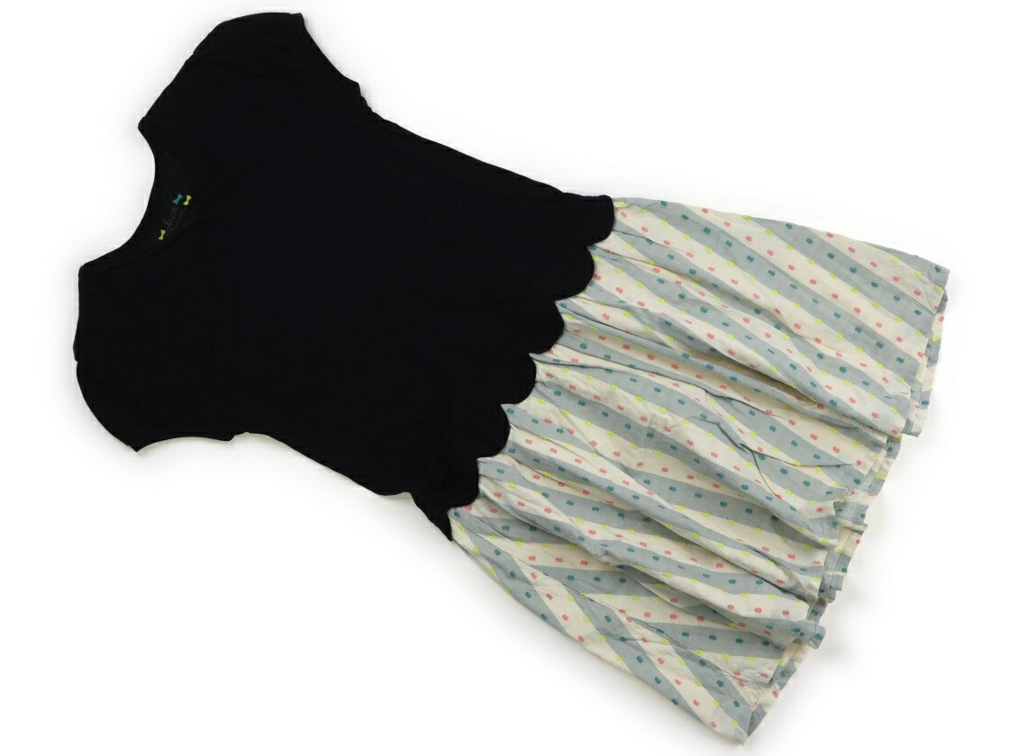 ニットプランナー（KP） Knit Planner(KP) ワンピース 150 女の子 黒、アイボリー、ブルー、ストライプ..