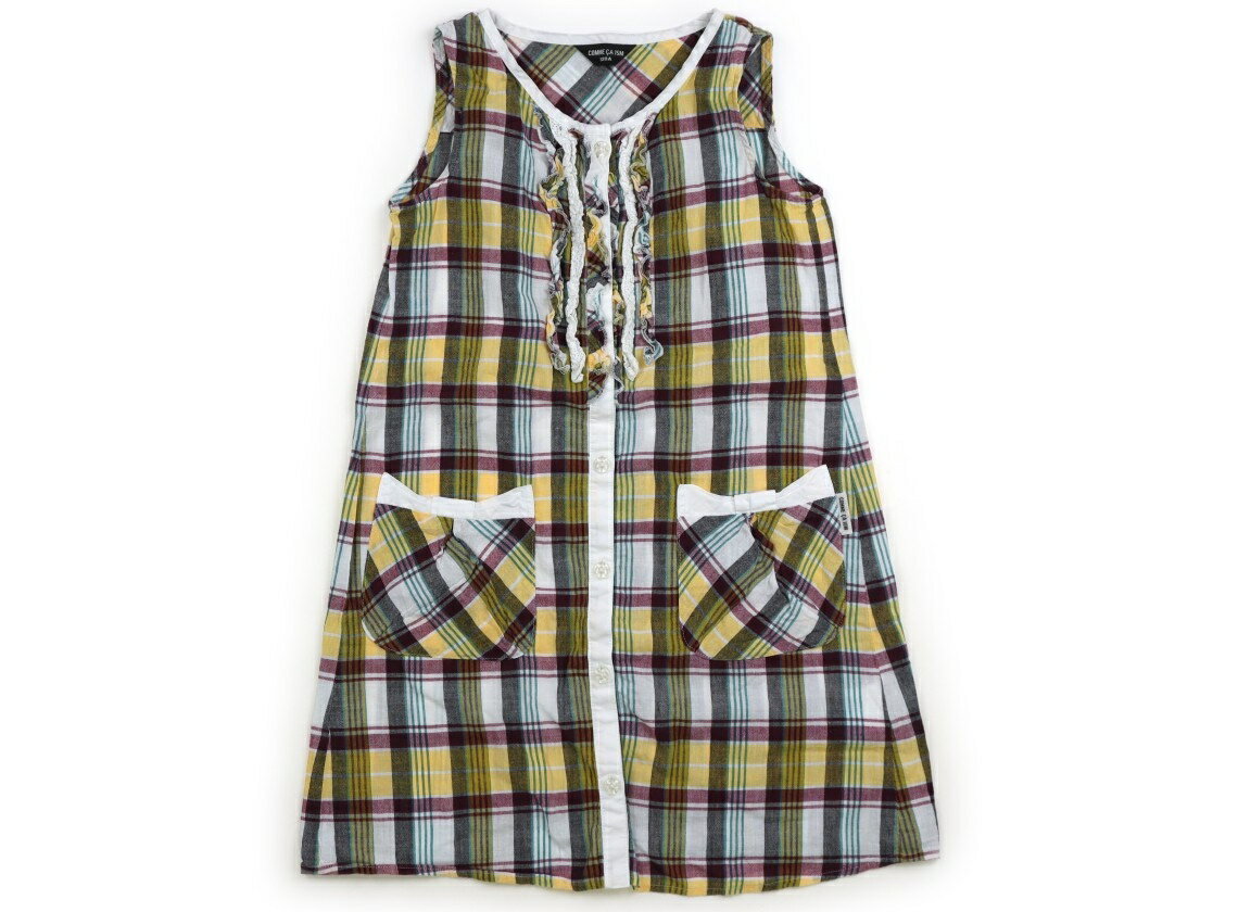 コムサイズム COMME CA ISM ワンピース 120 女の子 黄色　レーズン　白　チェック 子供服 ベビー服 キッズ アウトレット ユーズド 【中古】キッズ・ベビー・マタニティ