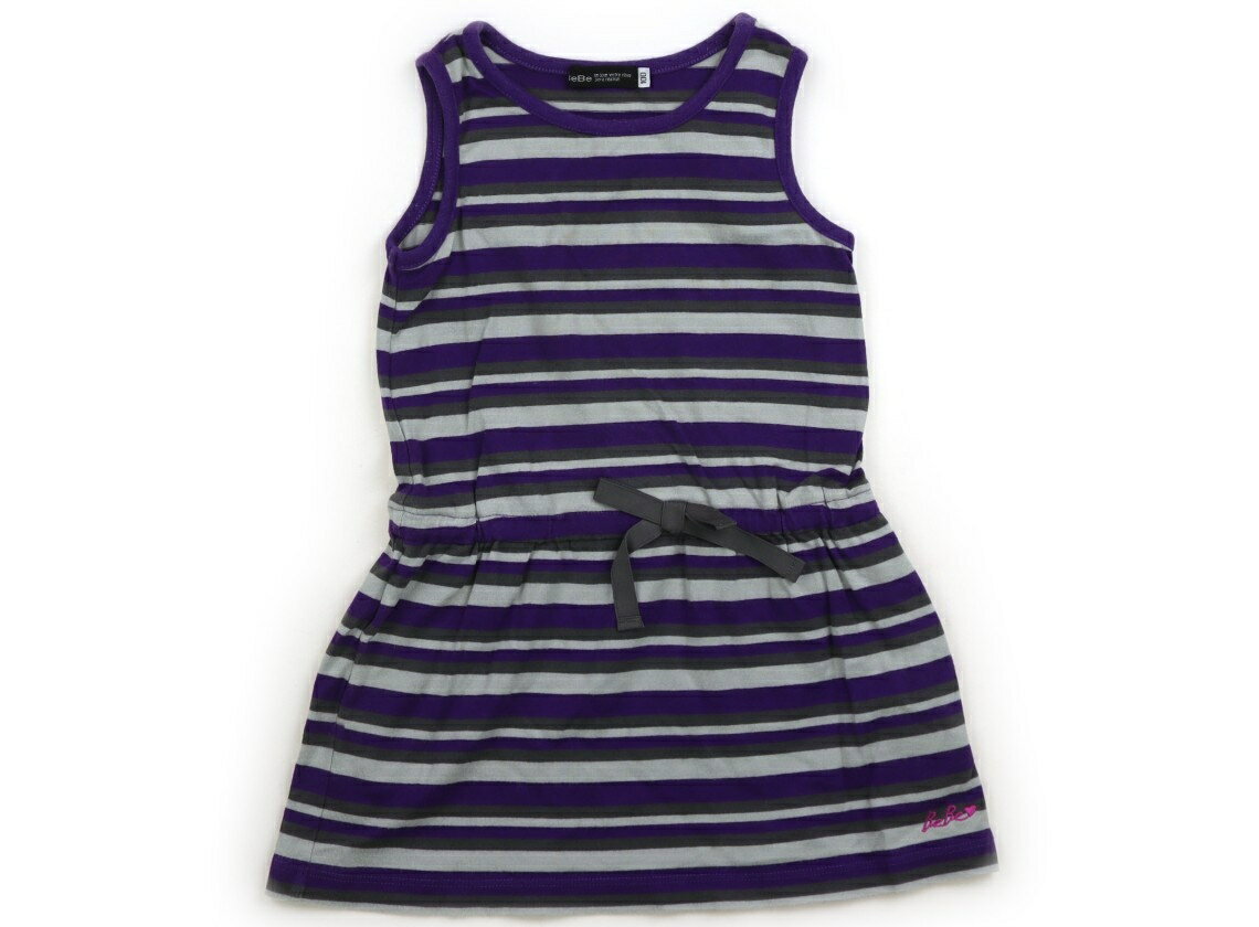 べべ BeBe ワンピース 100 女の子 紫　チャコールグレー　グレー 子供服 ベビー服 キッズ アウトレット ユーズド 【中古】キッズ・ベビー・マタニティ