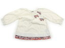 ラブ&ピース&マネー Love&Peace&Money Tシャツ・カットソー 100 女の子 白、ピンク小花 子供服 ベビー服 キッズ アウトレット ユーズド 【中古】キッズ・ベビー・マタニティ