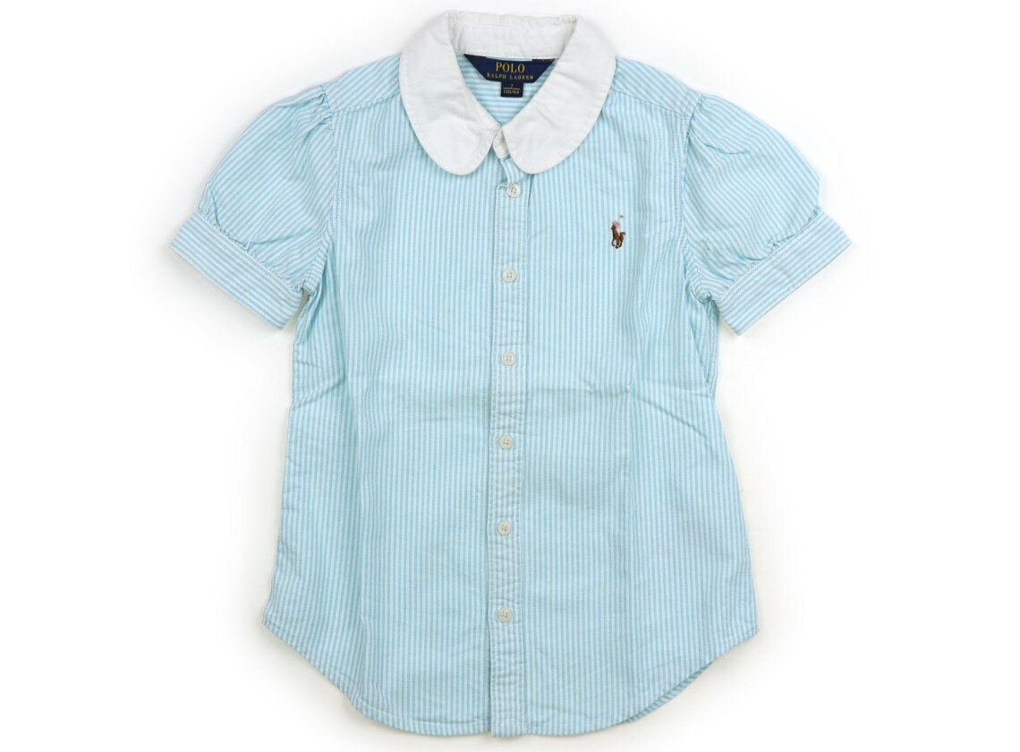 ポロラルフローレン POLO RALPH LAUREN シャツ・ブラウス 130 女の子 サックス・オフホワイトストライプ 子供服 ベビー服 キッズ アウ..