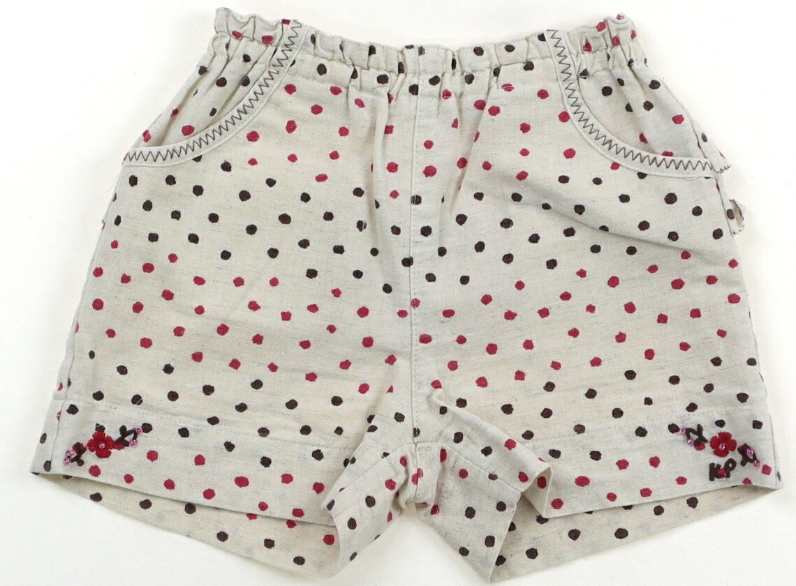 ニットプランナー（KP） Knit Planner(KP) ハーフパンツ 90 女の子 キナリ　こげ茶　マゼンタ　ドット 子供服 ベビー服 キッズ アウトレット ユーズド 【中古】キッズ・ベビー・マタニティ