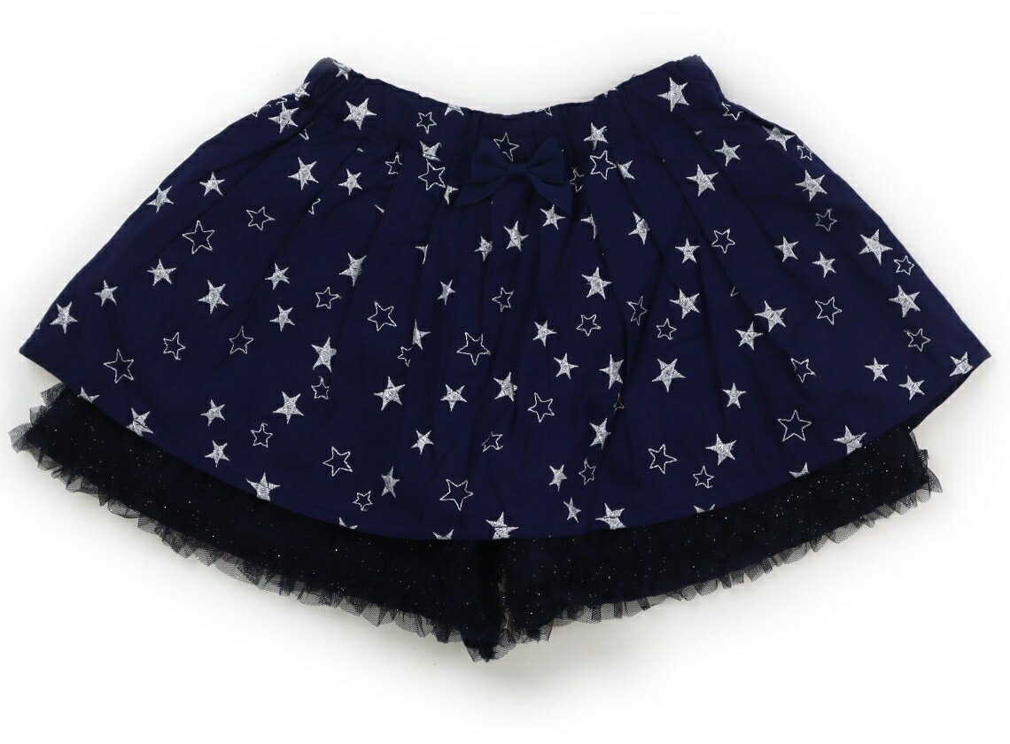 メゾピアノ mezzo piano スカート 100 女の子 ネイビー・ブラック・シルバーラメ星柄 子供服 ベビー服 キッズ アウトレット ユーズド 【中古】キッズ・ベビー・マタニティ