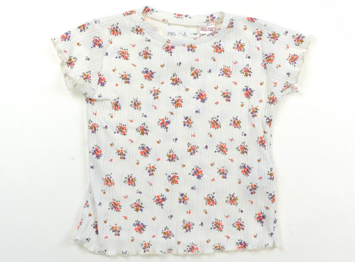 ザラ ZARA Tシャツ・カットソー 100 女の子 白　紫　蛍光ピンク 子供服 ベビー服 キッズ アウトレット ユーズド 【中古】キッズ・ベビー・マタニティのサムネイル