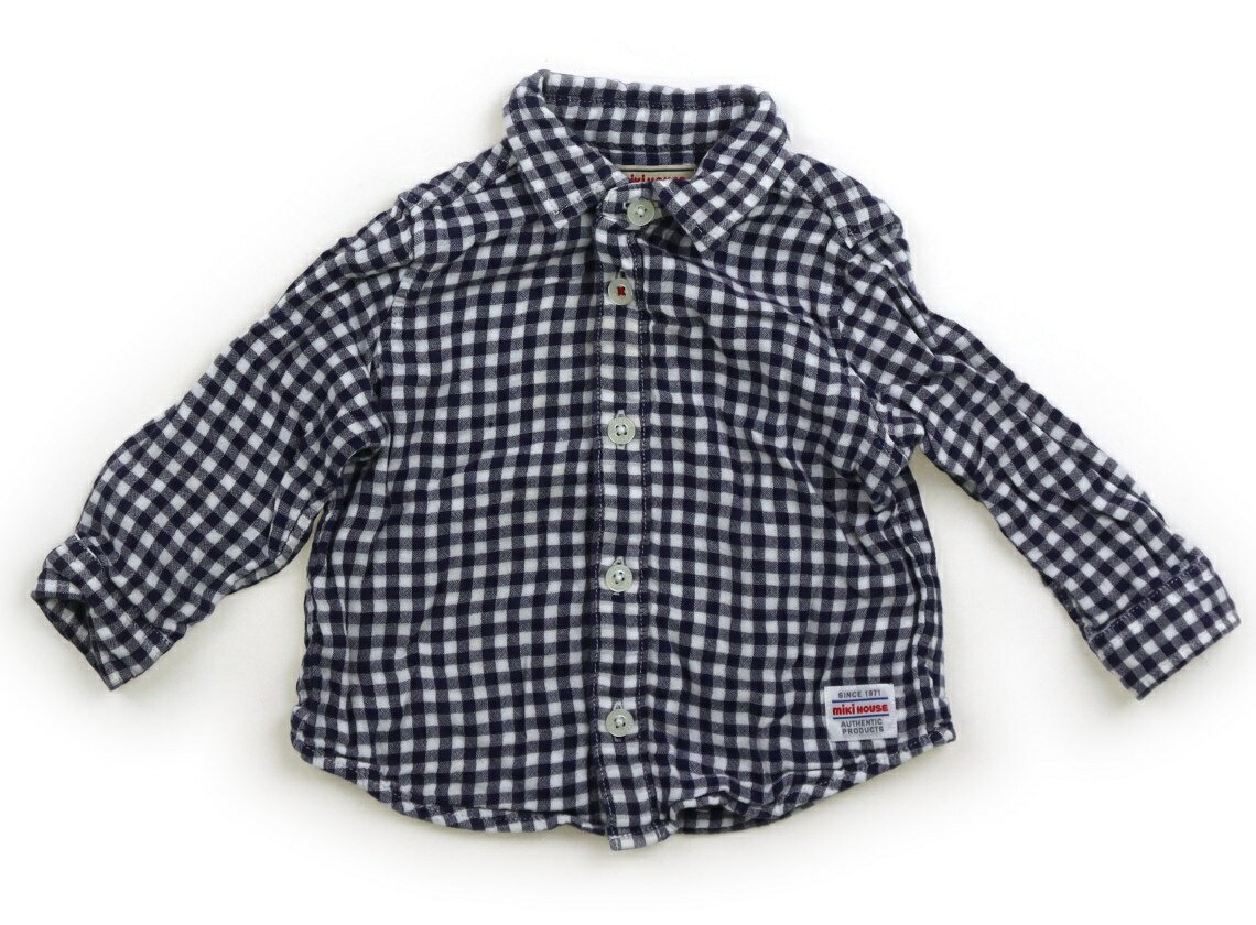 ミキハウス miki HOUSE シャツ・ブラウス 80 男の子 青白チェック 子供服 ベビー服 キッズ アウトレット ユーズド 【中古】キッズ・ベビー・マタニティ
