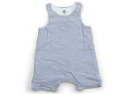 プチバトー PETIT BATEAU ベビーオーバーオール 70 男の子 ブルー・白ストライプ 子供服 ベビー服 キッズ アウトレット ユーズド 【中古】キッズ・ベビー・マタニティ