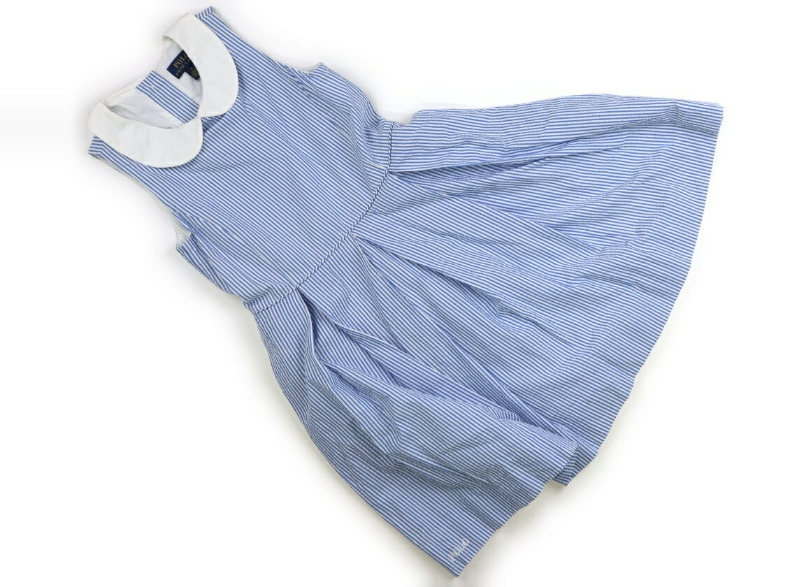 ポロラルフローレン POLO RALPH LAUREN ワンピース 140 女の子 ヒッコリーストライプ 子供服 ベビー服 キッズ アウトレット ユーズド 【中古】キッズ・ベビー・マタニティ