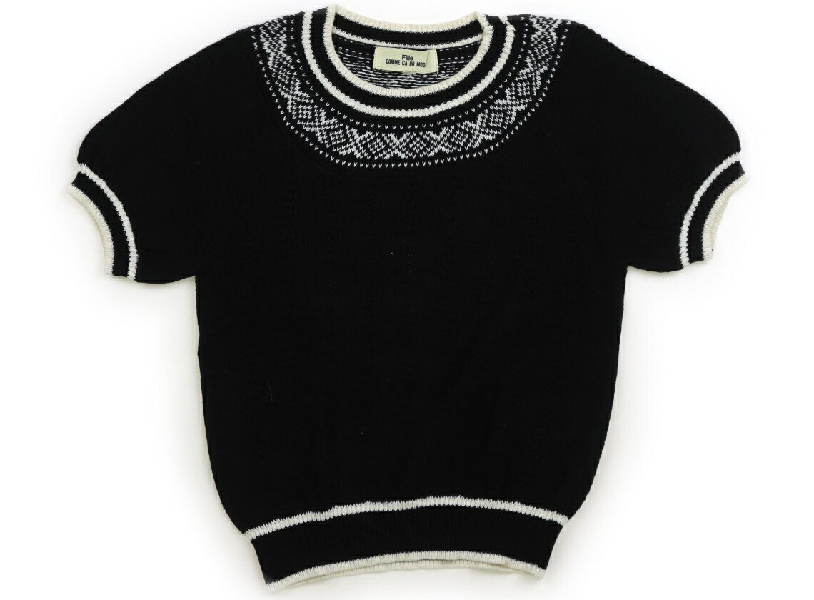 コムサデモード COMME CA DU MODE ニット・セーター 130 女の子 ブラック・きなり 子供服 ベビー服 キッズ アウトレット ユーズド 【中古】キッズ・ベビー・マタニティ