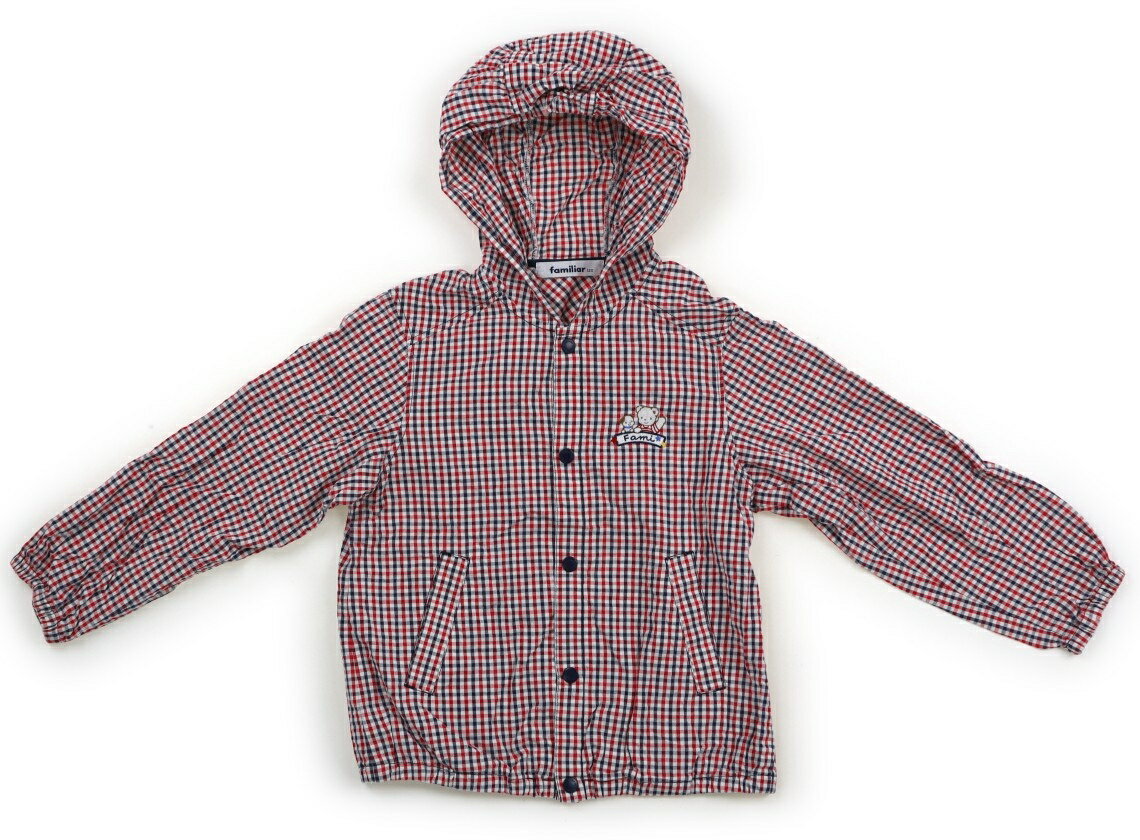 ファミリア familiar ブルゾン・Gジャン 120 男の子 チェック柄レッドネイビーホワイト 子供服 ベビー服 キッズ アウトレット ユーズド 【中古】キ...