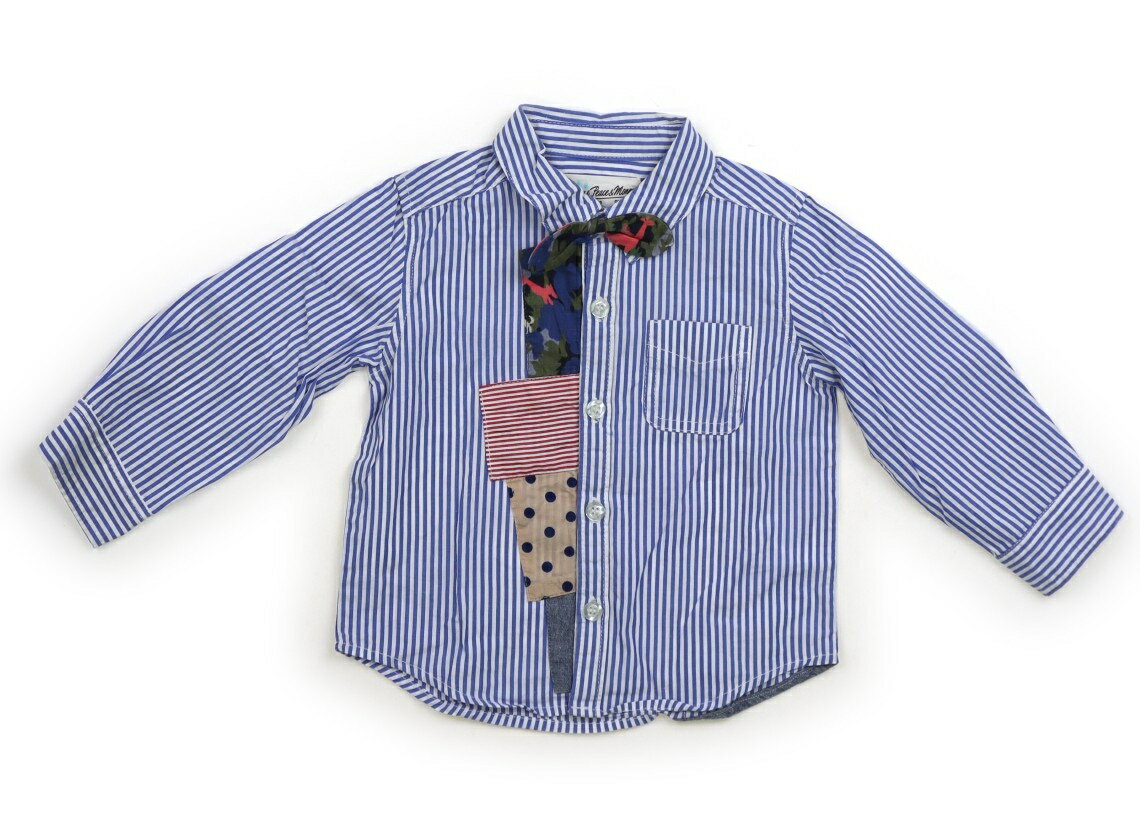 　ブランド 　Love&Peace&Money(ラブ＆ピース＆マネー) 　カテゴリー 　シャツ・ブラウス 　サイズ 　90サイズ 　色 　ブルー　オフホワイト　ストライプ 　状態 　★★ 　記名 　なし 　ジャンル 　Boy 蝶ネクタイは取り外し可能。洗いざらし感があり、シワ感あり。右袖口広範囲に薄っすらと汚れがありますが、まだお使い頂けそうです。 ＊【状態】【サイズ】に関しての詳しい説明はこちら