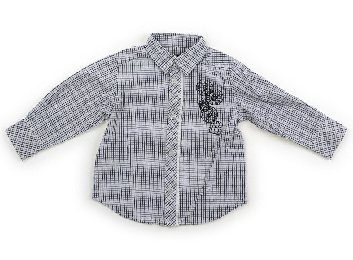 べべ BeBe シャツ・ブラウス 90 男の子 白、青、黒、チェック 子供服 ベビー服 キッズ アウトレット ユーズド 【中古】キッズ・ベビー・マタニティ