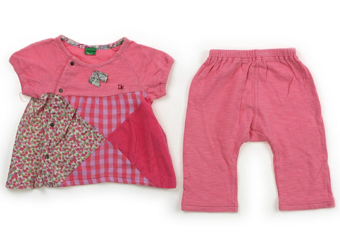 ラグマート Rag Mart 上下セット 80 女の子 ピンク系、マルチパターン 子供服 ベビー服 キッズ アウト..