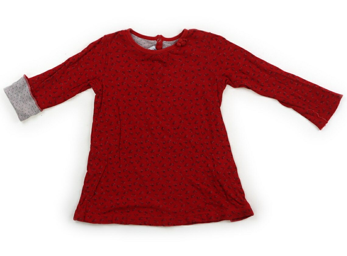 プチバトー PETIT BATEAU チュニック 80 女の子 赤、花柄 子供服 ベビー服 キッズ アウトレット ユーズド 【中古】キッズ・ベビー・マタニティ