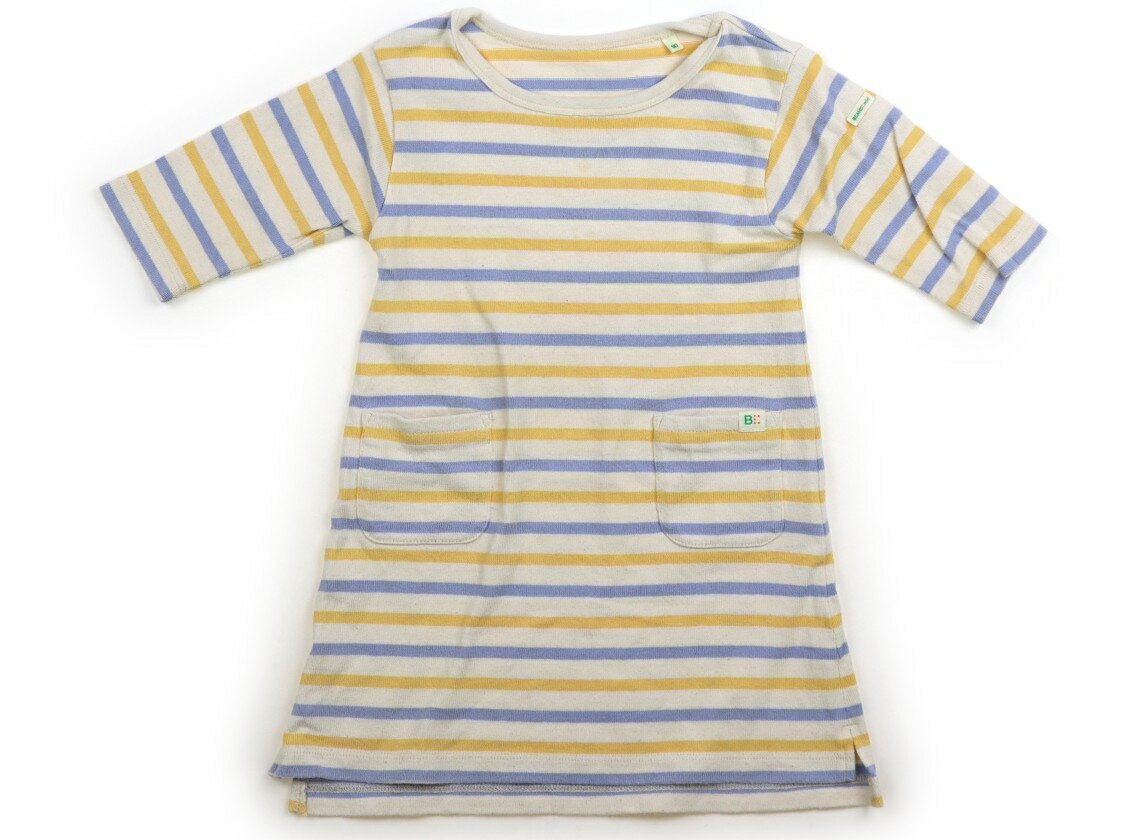 ビームス BEAMS ワンピース 90 女の子 きなり、スモーキーブルー、黄色、ボーダー 子供服 ベビー服 キッズ アウトレット ユーズド 【中古】キッズ・ベビー・マタニティ