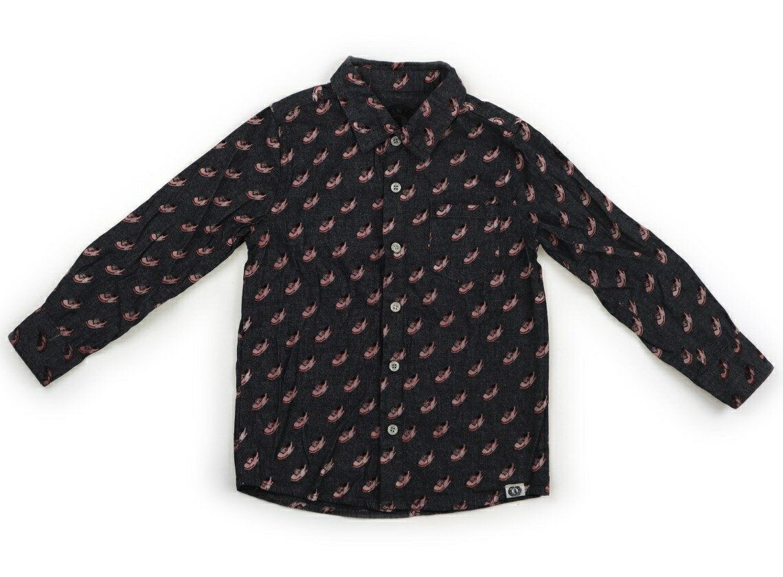 ミニシャツ MINI SHATSU シャツ・ブラウス 110 男の子 ブラック系、スニーカー柄 子供服 ベビー服 キッズ アウトレット ユーズド 【中古】キッズ・ベビー・マタニティ