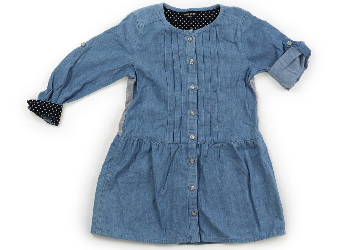 コムサイズム COMME CA ISM ワンピース 100 女の子 デニムブルー 子供服 ベビー服 キッズ アウトレット..