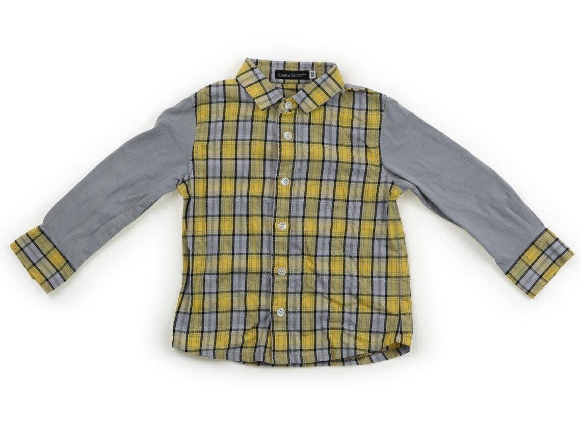 べべ BeBe シャツ・ブラウス 100 男の子 イエロー・グレー 子供服 ベビー服 キッズ アウトレット ユーズド 【中古】キッズ・ベビー・マタニティ