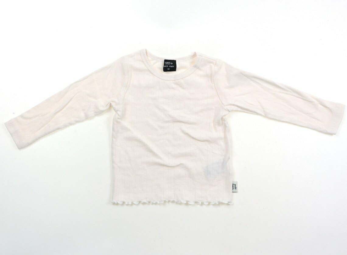 　ブランド 　petit main(プティマイン) 　カテゴリー 　Tシャツ・カットソー 　サイズ 　90サイズ 　色 　アイボリー 　状態 　★★★ 　記名 　なし 　ジャンル 　Girl パターンメッシュカットソー地で、お腹付近に茶色いシミあり。 ＊【状態】【サイズ】に関しての詳しい説明はこちら