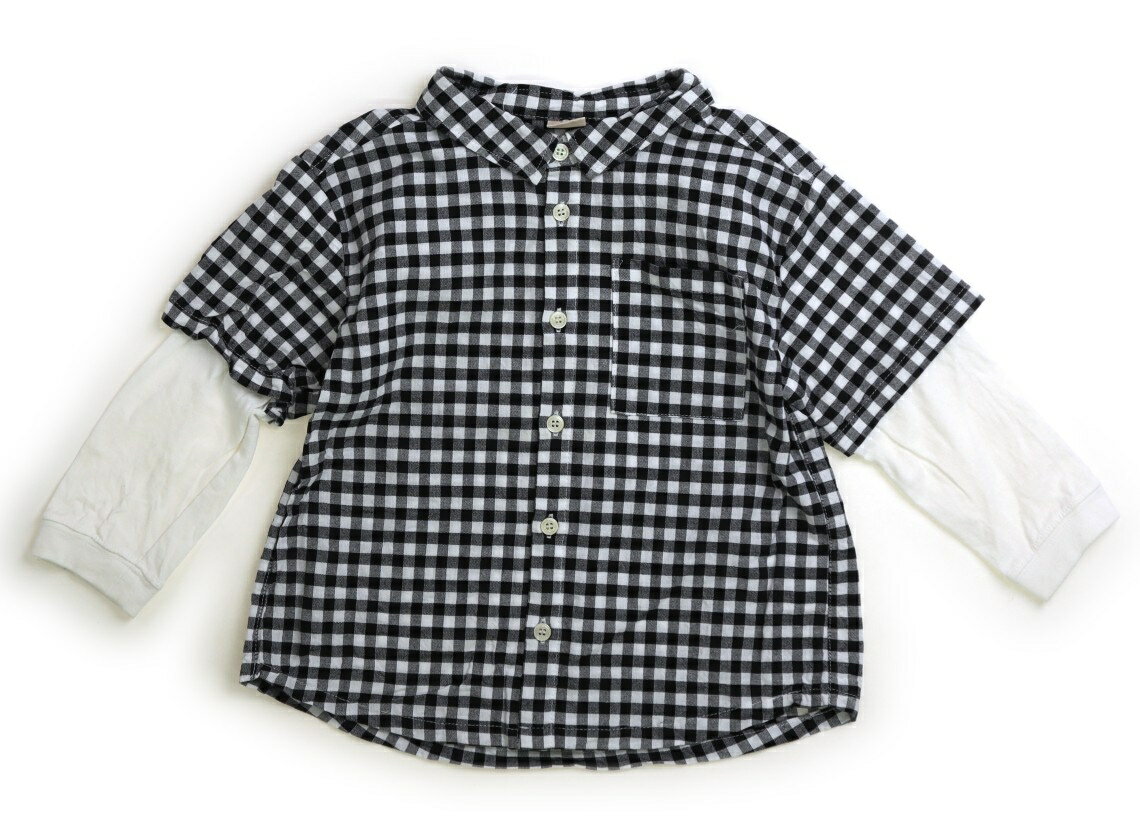 プティマイン petit main シャツ・ブラウス 110 男の子 ブラック・ホワイト 子供服 ベビー服 キッズ アウトレット ユーズド 【中古】キッズ・ベビー・マタニティ