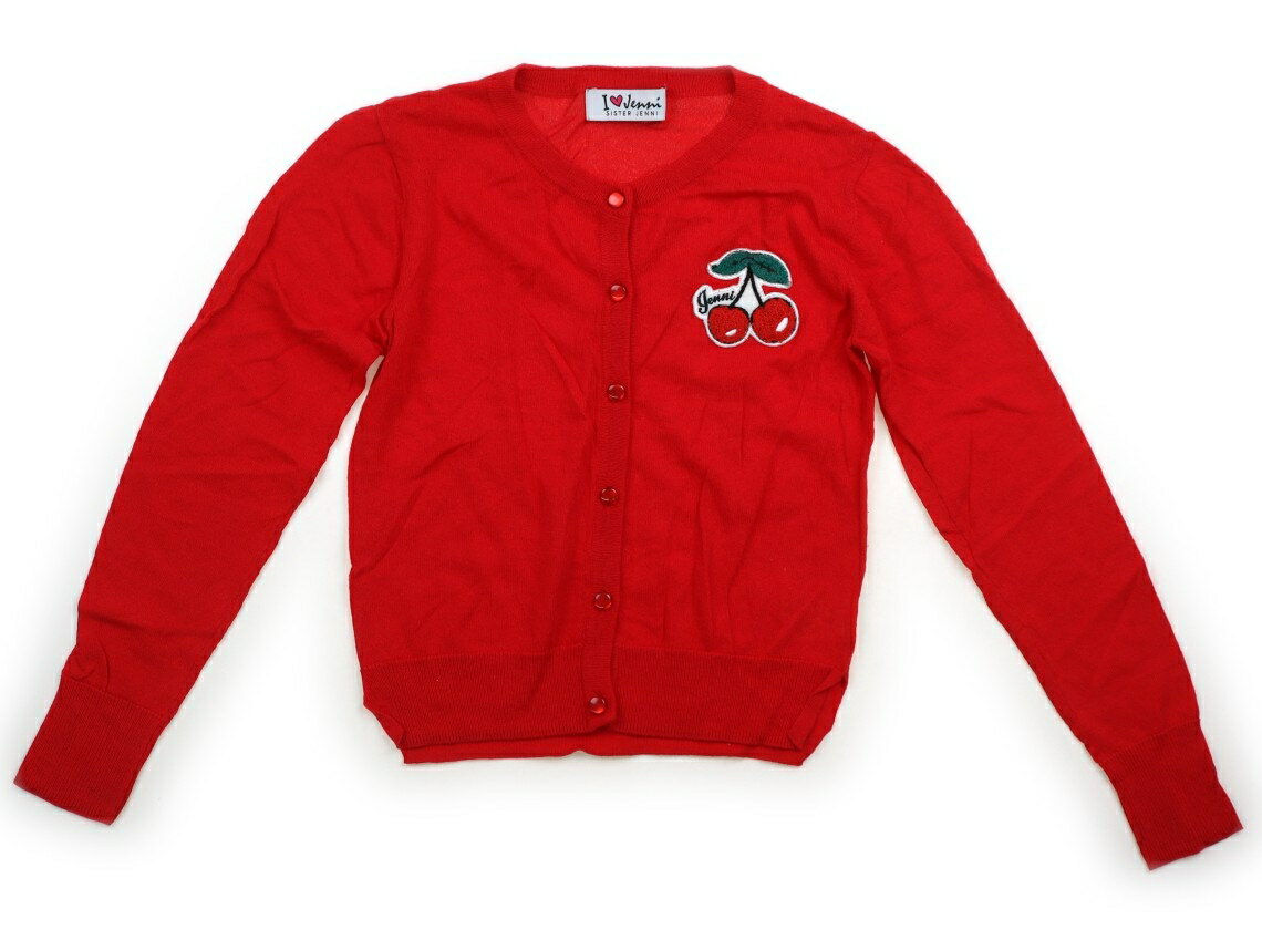 ジェニィ JENNI カーディガン 140 女の子 赤　さくらんぼ 子供服 ベビー服 キッズ アウトレット ユーズ..