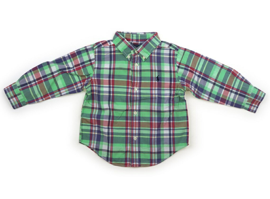 ラルフローレン Ralph Lauren シャツ・ブラウス 90 男の子 黄緑　ネイビー　カメリア　チェック 子供服 ベビー服 キッズ アウトレット ユーズド 【中古】キッズ・ベビー・マタニティ