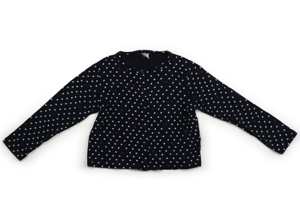 プチバトー PETIT BATEAU カーディガン 120 女の子 ネイビー、白、ピンク、水玉 子供服 ベビー服 キッズ アウトレット ユーズド 【中古】キッズ・ベビー・マタニティ