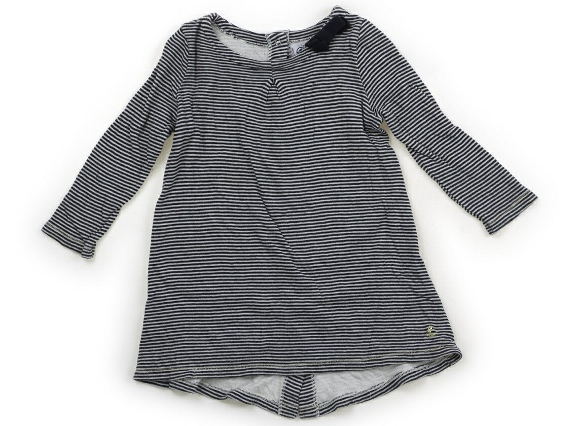 プチバトー PETIT BATEAU ワンピース 80 女の子 オフ・ネイビーボーダー 子供服 ベビー服 キッズ アウトレット ユーズド 【中古】キッズ・ベビー・マタニティ