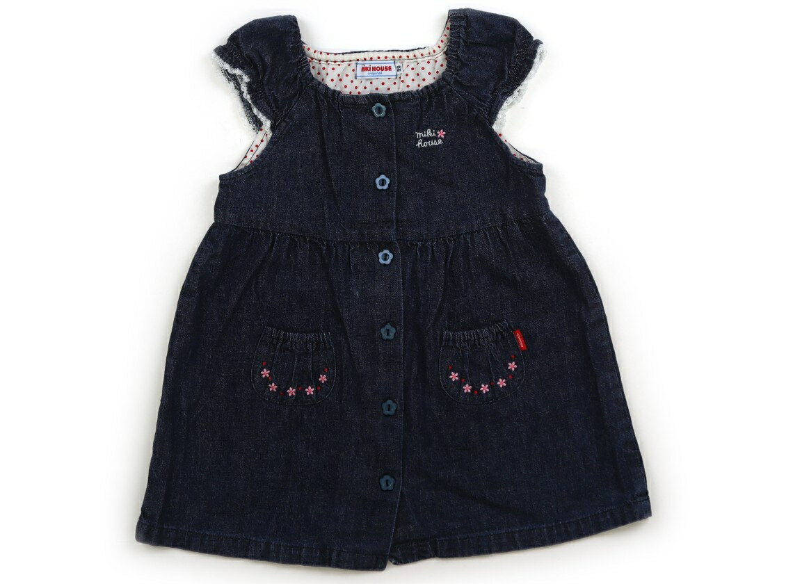ミキハウス miki HOUSE ジャンパースカート 90 女の子 インディゴブルー 子供服 ベビー服 キッズ アウトレット ユーズド 【中古】キッズ・ベビー・マタニティ