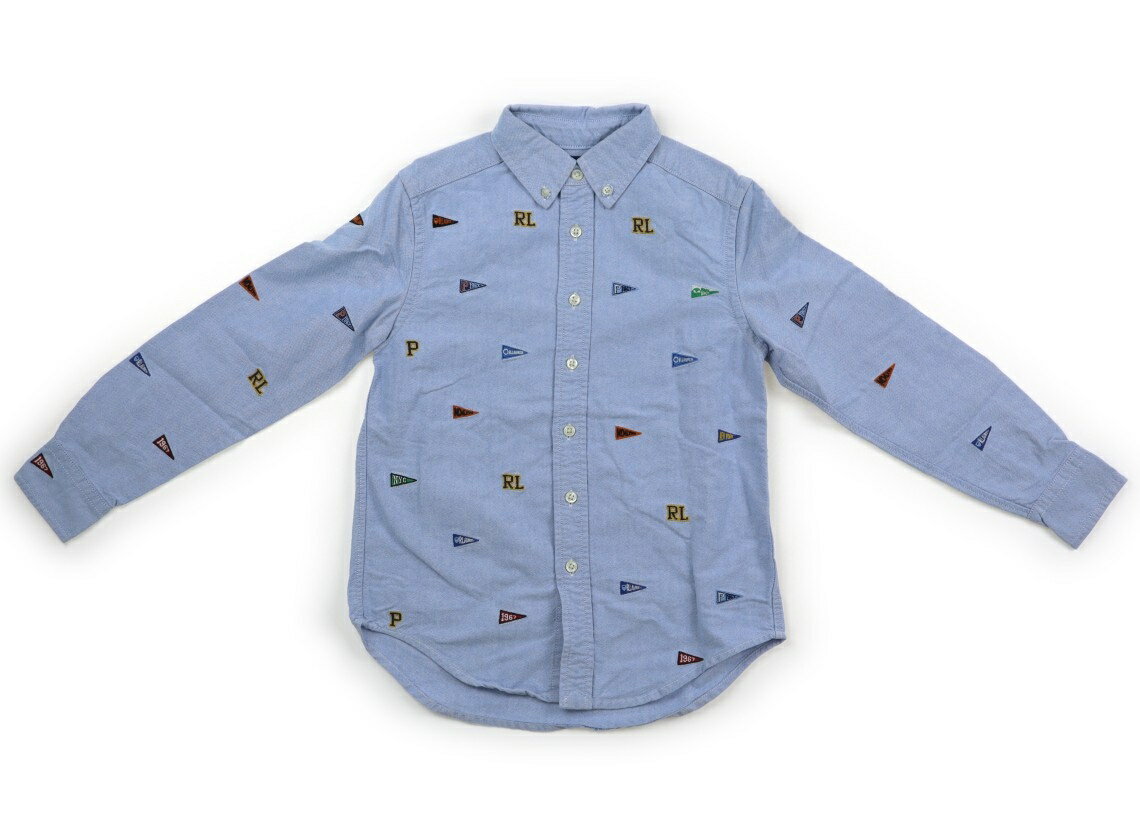 ラルフローレン Ralph Lauren シャツ・ブラウス 140 男の子 ブルー　英字プリント刺繍 子供服 ベビー服..