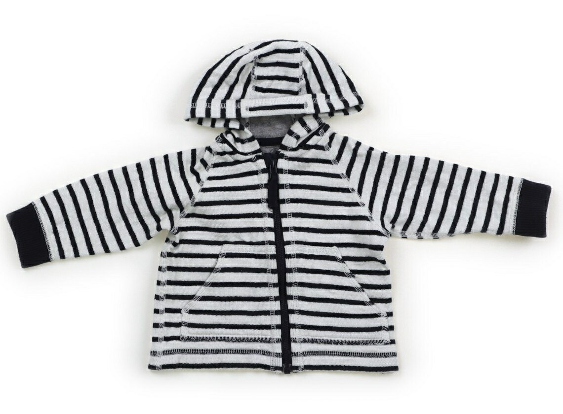 プチバトー PETIT BATEAU パーカー 60 男の子 ボーダー、白、ネイビー 子供服 ベビー服 キッズ アウトレット ユーズド 【中古】キッズ・ベビー・マタニティ