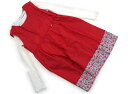 ベベ プチ ポワ ヴェール BeBe Petits Pois Vert 上下セット 150 女の子 ローズレッド、白、花柄 子供服 ベビー服 キッズ アウトレット ユーズド 【中古】キッズ・ベビー・マタニティ