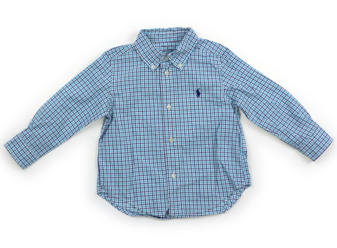 ラルフローレン Ralph Lauren シャツ・ブラウス 90 男の子 ネイビー　水色　白　チェック 子供服 ベビー服 キッズ アウトレット ユーズド 【中古】キッズ・ベビー・マタニティ