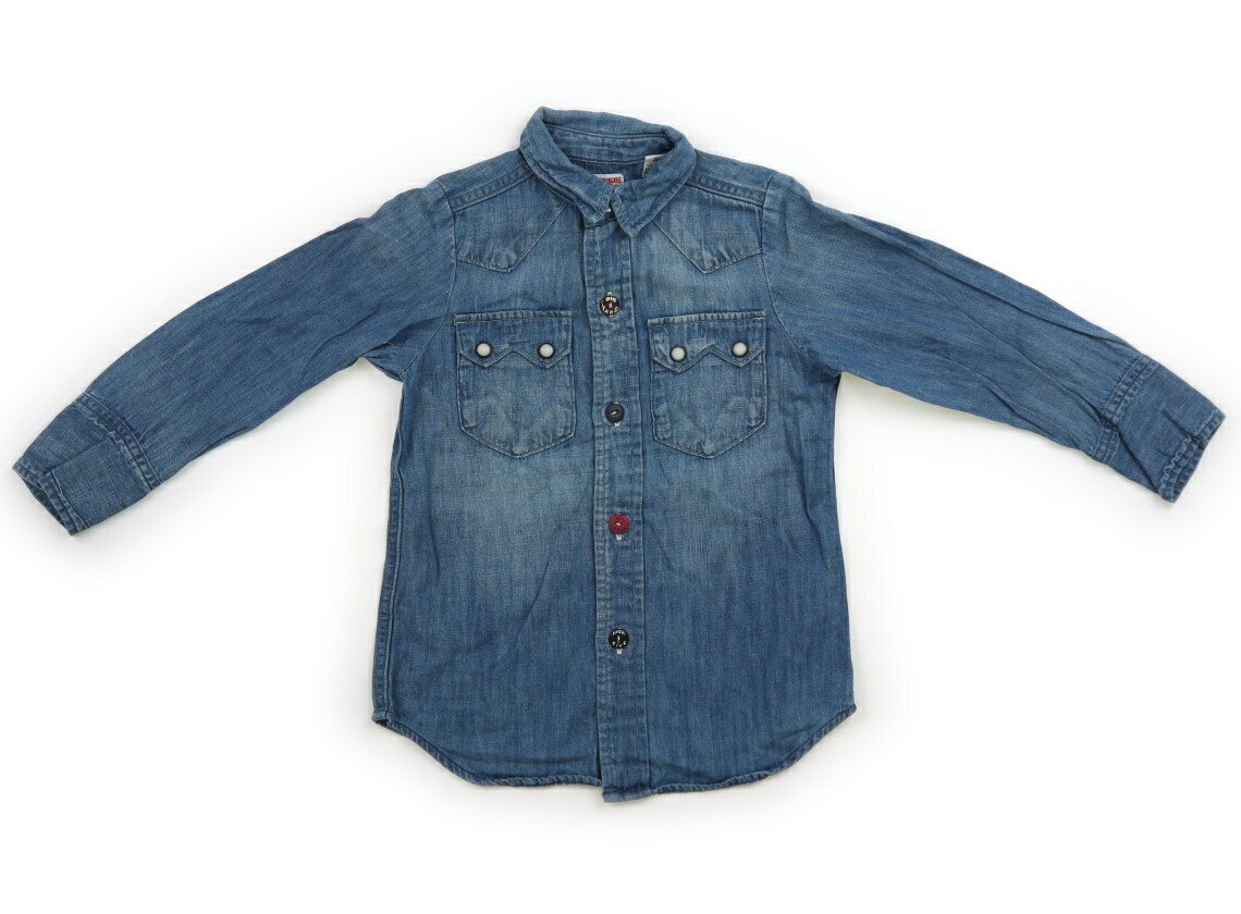 デニムダンガリー DENIM & DUNGAREE シャツ・ブラウス 110 女の子 ブルー・カラフルボタン 子供服 ベビー服 キッズ アウトレット ユーズド 【中古】キッズ・ベビー・マタニティ