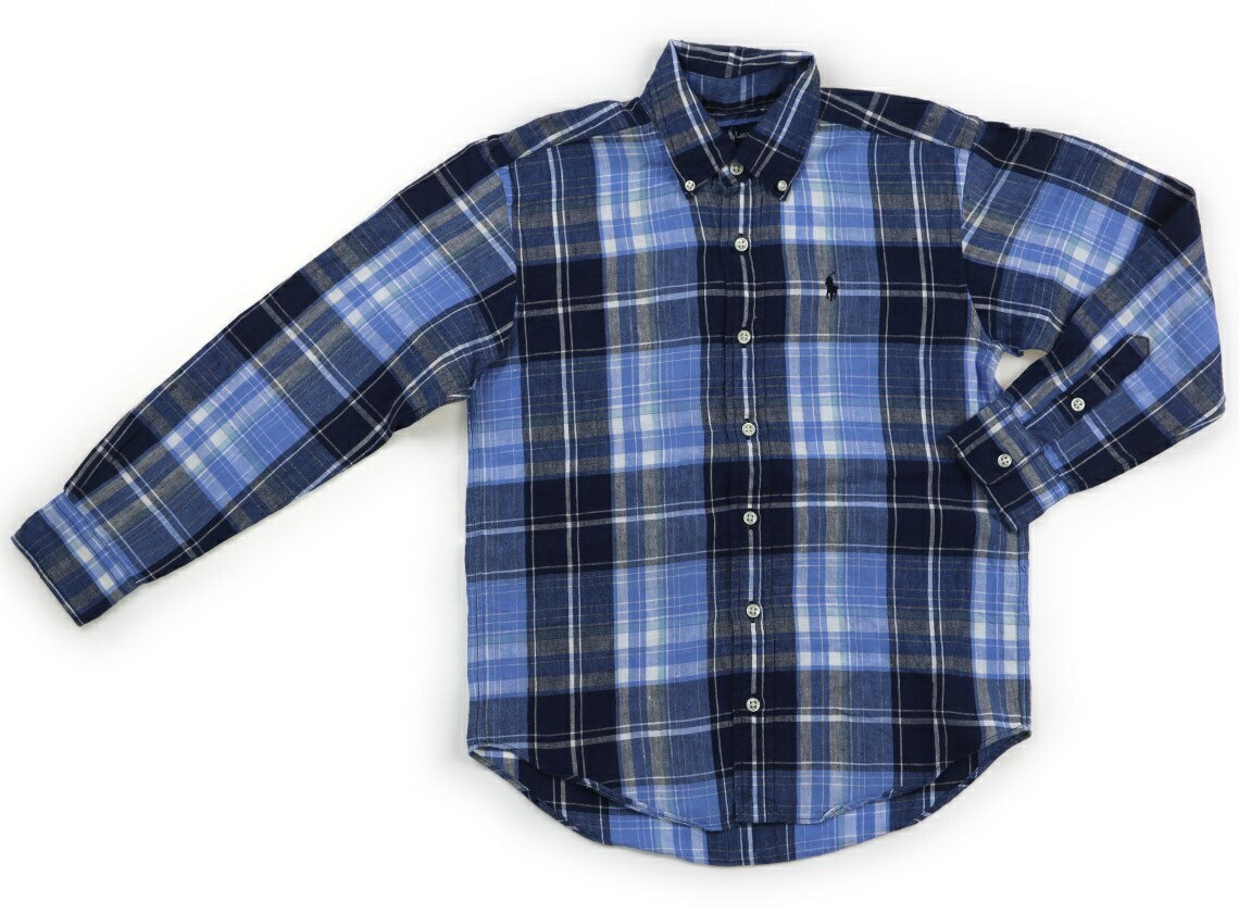 ラルフローレン Ralph Lauren シャツ・ブラウス 140 男の子 ネイビー×ブルー系チェック 子供服 ベビー服 キッズ アウトレット ユーズド 【中古】キッズ・ベビー・マタニティ