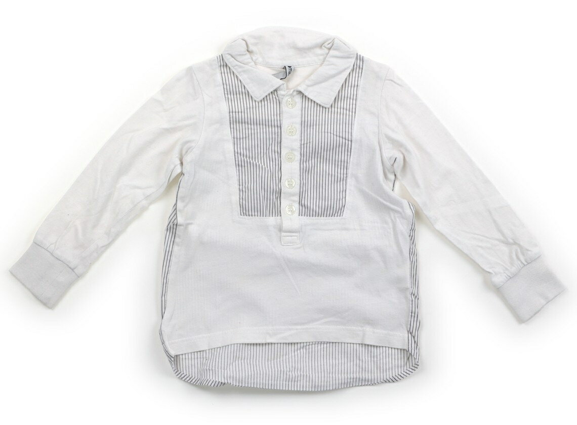 マルーク maarook Tシャツ・カットソー 100 男の子 ホワイト・グレーストライプ 子供服 ベビー服 キッズ アウトレット ユーズド 【中古】キッズ・ベビー・マタニティ