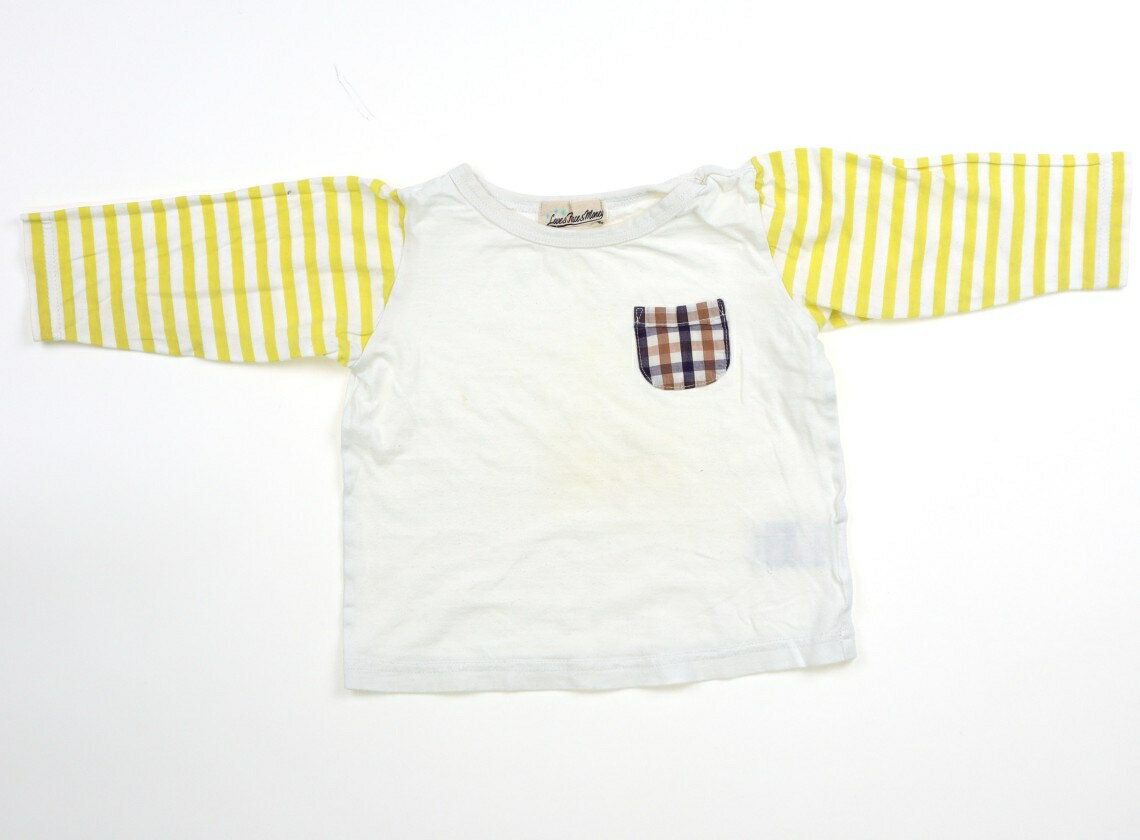 ラブ＆ピース＆マネー Love&Peace&Money Tシャツ・カットソー 90 男の子 ホワイト・イエローボーダー・..