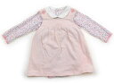 ミキハウス miki HOUSE 上下セット 80 女の子 ピンク、白、ピンク・青花柄 子供服 ベビー服 キッズ アウトレット ユーズド 【中古】キッズ・ベビー・マタニティ