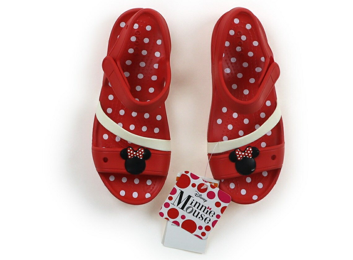 クロックス CROCS サンダル 靴20cm〜 女の子 赤、白、ドット 子供服 ベビー服 キッズ アウトレット ユーズド 【中古】キッズ・ベビー・マタニティ
