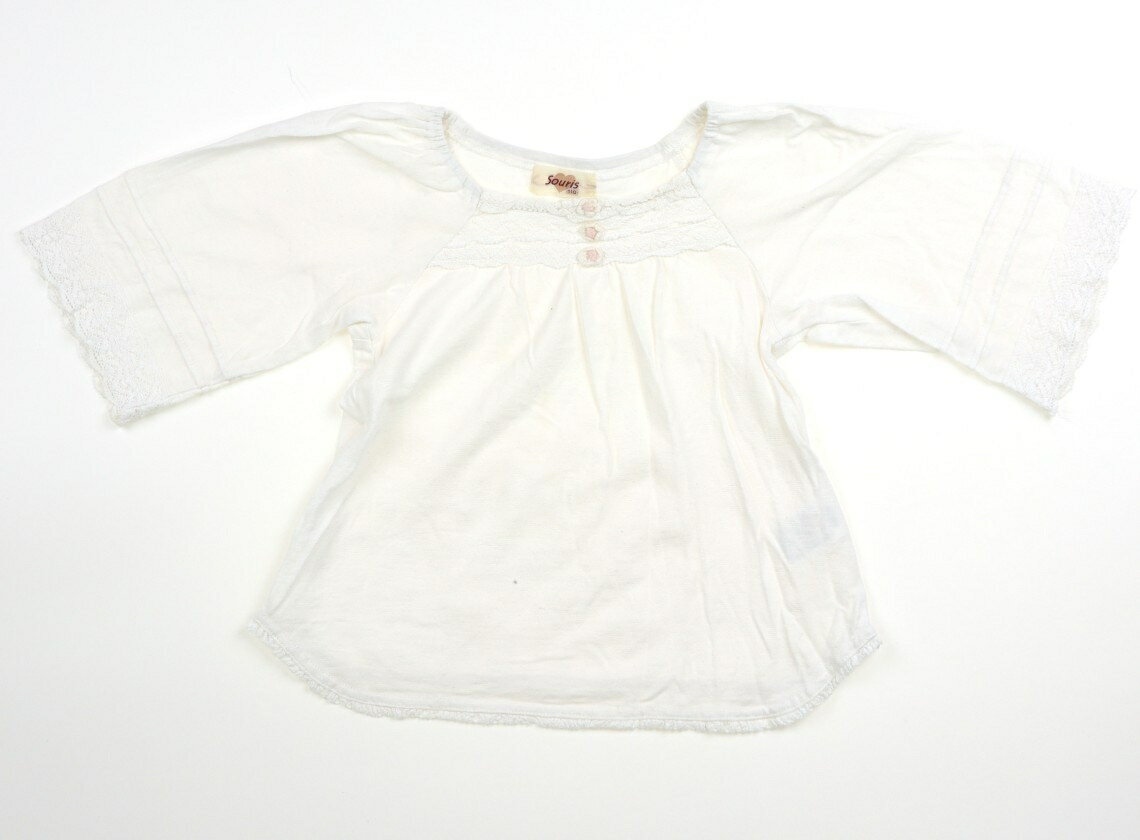 T-Shirts （Short Sleeve） - スーリー Souris Tシャツ・カットソー 110 女の子 ホワイト 子供服 ベビー服 キッズ アウトレット ユーズド 【中古】キッズ・ベビー・マタニティ